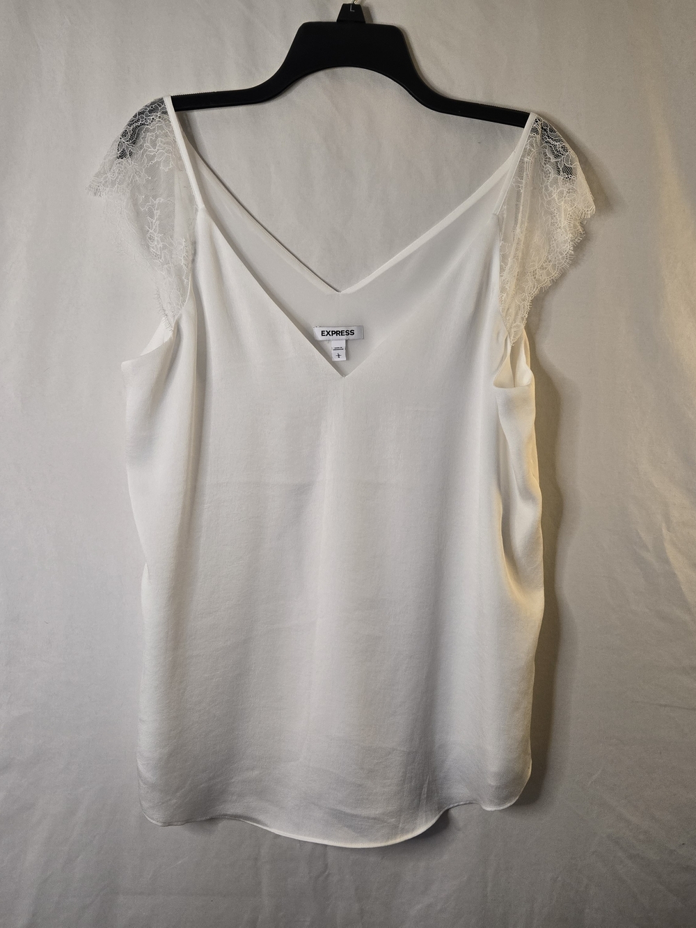 Express Ivory Lace-Shoulder V-Neck Camisole